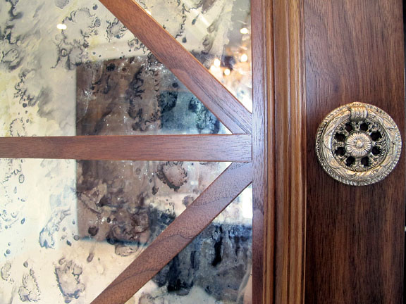 Detail from Walnut Burl kitchen, Point Clear, Alabama