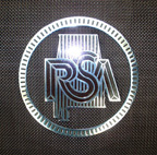 RSA logo laser-cut into metal elevator panels